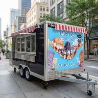 Remorque de restauration rapide mobile en acier inoxydable pour popcorn, café, glace, limonade, glace pilée, États-Unis