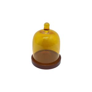 Support noir en bois naturel et métal de forme ronde en métal fer à un niveau support à gâteau plateau de service de table pour restaurants - Product Image 3