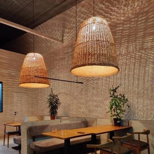 Lámpara de mimbre de alta calidad, colgante de pantalla, luz de techo minimalista tradicional, decoración de sombra para el hogar, restaurante, Hotel, Villa - Product Image 1