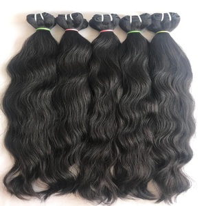 ผมต่อแบบเส้นเดียวจากอินเดีย แท้ 100% แบบ Remy  ถักสองชั้น สีดำ ลอนธรรมชาติ - Product Image 6