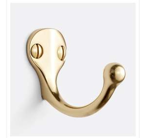 Handmade artisan brass wall hooks with golden finished look to add a bespoke touch to your interior wall organization needs - Product Image 3