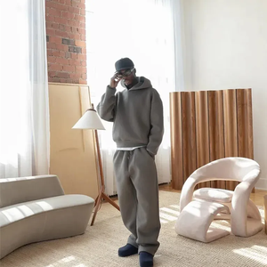 ชุดวอร์มโอเวอร์ไซส์สำหรับผู้ชายชุดวอร์มผ้าฝ้าย2025มีฮู้ดและกางเกงจ็อกเกอร์ผ้าฝ้ายหนาพิเศษออกแบบได้ตามต้องการสำหรับ100% ฤดูหนาว - Product Image 3