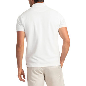 Chemises pour hommes en coton écologique, best-sellers, avec logo brodé personnalisé sur le devant, couleur blanche, manches courtes, pour le golf - Product Image 2