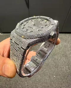 Đá Moissanite Kim Cương Tự Động Phong Trào Hip Hop Đồng Hồ Arabic Quay Số Thép Không Gỉ Bạc Trắng <span class=keywords><strong>Tone</strong></span> 41Mm <span class=keywords><strong>Analog</strong></span> Thời Trang Quyến Rũ - Product Image 3