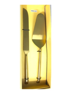 Serveur de gâteau en acier inoxydable de qualité supérieure et ensemble de couteaux avec manche en marteau en métal - Product Image 4