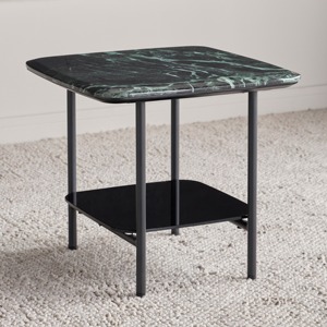 Mesa auxiliar moderna de forma cuadrada superior de cristal con base de metal, perfecta para sala de estar, cafetería, oficina y espacios elegantes de la India - Product Image 5