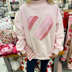 Sudadera Personalizada de Invierno para Mujer, Manga Larga Caída, Holgada, Color Rosa Claro, Cuello Alto Simulado, con Forro Polar Ecológico - Product Image 5