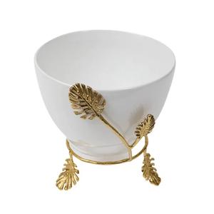 Bol de service de fruits pour la cuisine et la maison bol de couleur blanc et or bol de service en aluminium de bonne qualité à faible coût - Product Image 1