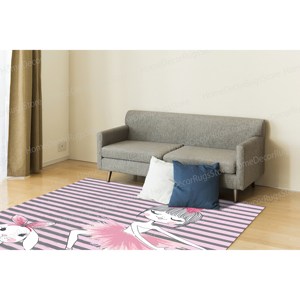 Tapis Fille Ballerine et Lapin, Tapis Imprimé, Tapis pour Enfants, Tapis pour Enfants, Tapis Gobelin - Product Image 2
