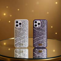 Casing Ponsel Mewah Berhias Berlian dan Glitter Anti Benturan TPU+PC Tanpa Holder untuk 14 Pro
