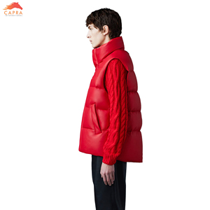 Gilet bouffant sans manches pour hommes avec long col mandarin respirant et design uni - Product Image 2