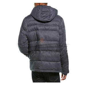 Veste matelassée décontractée pour hommes Veste d'hiver matelassée à capuche Vêtements d'extérieur chauds, coupe-vent, coupe confortable, manteau à fermeture à glissière - Product Image 2