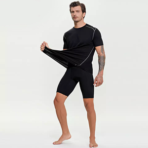 Conjunto de ropa deportiva de marca personalizada para hombre, conjuntos cortos informales de alta calidad y camisetas para fitness de verano - Product Image 6