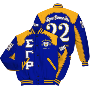 Sigma Gamma Rho 1922 Poodle Pride Varsity Jacket Royal Blue SGRho Greek Letterman Premium Fashion Coat - Product Image 3
