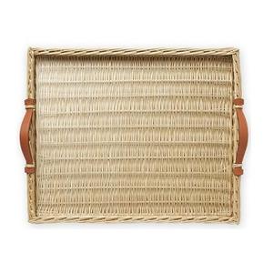 Bandeja de servicio tejida de mimbre rectangular decorativa bandeja de servicio de fruta de agua trenzada para servir bandeja de ratán tejida de La India - Product Image 3