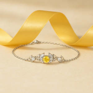 Pulsera de tenis Zarkan de oro de 14K con diamantes de talla princesa y topacio, chapada en rodio, con diseño floral 'Bits of Bloom', regalo - Product Image 1