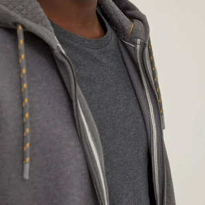 Sweat-shirt à capuche en molleton lourd avec fermeture éclair en coton pour homme avec logo personnalisé Style streetwear OEM ODM Vente en gros en vrac Sweat-shirt tendance - Product Image 3