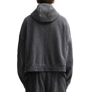 Sudadera con capucha y cremallera para hombre de alta calidad al por mayor 100% algodón logotipo impreso personalizado bordado polar transpirable hecho en Pakistán - Product Image 4