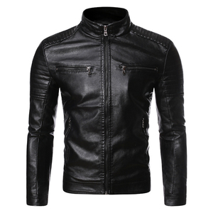 Nouveauté Veste en cuir pour homme Veste d'hiver Col montant - Prix de gros Service OEM Forte demande Veste en cuir pour homme - Product Image 1