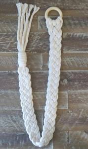 <b>Macrame</b> <b>Curtain</b> Tiebacks: Recycled Cotton Boho Decor Set - Product Image 1