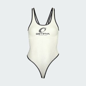 Maillot de bain une pièce pour femme sur mesure, motif uni, avec un design tendance, élément de mode simple, logo sur le devant, bas naturel - Product Image 5
