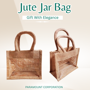 Wholesale Eco-Friendly Lady Bohemian Fashionable Reusable Jute <b>Gift</b> Tote Bag with PVC Window Zipper for 6-Bottle Carrier - Product Image 2