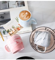 Collection Marbre 420ml – Service à café et thé en céramique et porcelaine, design nordique créatif, texture sous-glaçure lisse et brillante, durable, pour la maison