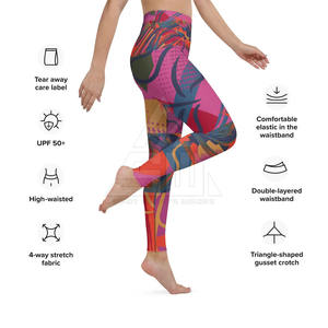 Leggings de sport actifs à taille haute, contrôle du ventre, pantalon de yoga, vêtements de sport de gym, spandex/polyester pour femmes - Product Image 5