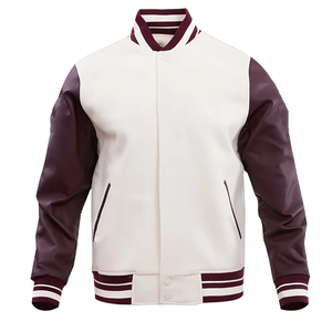 Veste bomber universitaire de haute qualité avec logo personnalisé, col montant, logo sur le devant, pour homme, baseball, OEM - Product Image 1