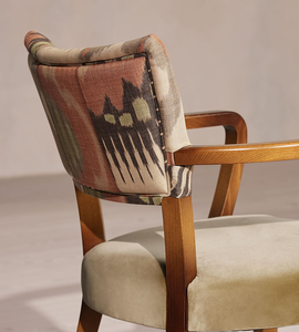 Une extension de la gamme Molina, cette chaise de salle à manger est tapissée d'un lin Ikat audacieux 1108237 - Product Image 5