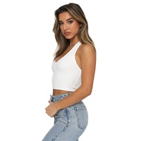 Tank Top Musim Panas Bergaya, Vest V-neck Dalam, Atasan Tanpa Lengan Ketat, Tank Top Wanita Solid Berkualitas Tinggi dan Bernapas