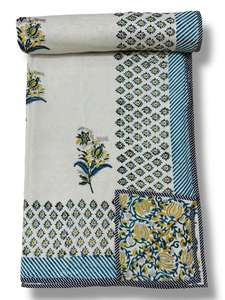 Edredón tradicional indio con estampado de bloques a mano personalizado al por mayor 100% algodón Jaipuri Razai lujo hogar textil edredón juego de cama - Product Image 4