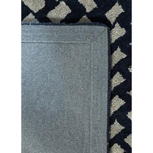 Alfombra de Lana y Viscosa Gris Negro con Diseño Geométrico, Hecha a Mano, para Hogar, Dormitorio, Pasillo - Rectángulo Grande de 10mm para Adolescentes - Taq-400 - Product Image 5
