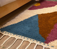 Tapis de couloir Tribal Berber personnalisé marocain en laine véritable coloré authentique