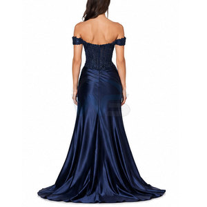 Robe de soirée longue pour femme, épaules dénudées, design personnalisé, couleur et taille sur mesure, vente en gros, sans manches - Product Image 2