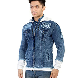 High Quality Men's <b>Plus</b> <b>Size</b> <b>Waterproof</b> Breathable Winter <b>Jacket</b> Customizable OEM Knitted Fabric Pigment Washed Denim Button - Product Image 6