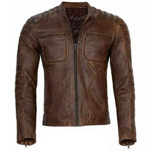 Veste en cuir pur nouveau style de mode avec fermeture éclair veste en cuir pour hommes - Product Image 5
