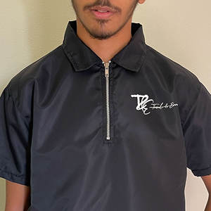 Personnalisé 2025 Hommes High Street Style Demi Zip Coupe-Vent Veste Short Ensemble Toile Tissu Col Montant Jogger Costume Printemps Course - Product Image 6