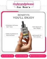 Sérum à la vitamine C, à la niacinamide et à la biotine pour hommes par Menz Max Care, étiquette privée, soins de la peau personnalisés