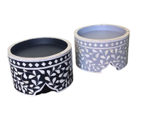 Ensemble cadeau Ramadan Aïd, style arabe, support à gâteau rond avec incrustation de mopa, pot en acrylique avec couvercle en bois, présentoir élégant pour desserts perlés, lavage à la main uniquement