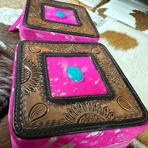 Estuche de joyería de moda vaquera Premium hecho a mano, organizador de almacenamiento fácil de ocultar el cabello con cierre de cremallera, conveniente para bolsa de cosméticos - Product Image 1