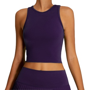 Ensemble jupe de tennis deux pièces personnalisée pour femme - Jupe de yoga fitness taille haute avec soutien-gorge de sport, design respirant - Product Image 5