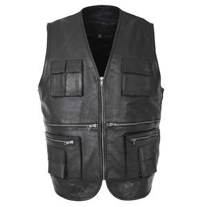 Gilet en cuir de vache sur mesure à la mode pour hommes, coupe ajustée, fabriqué au Pakistan - Product Image 4