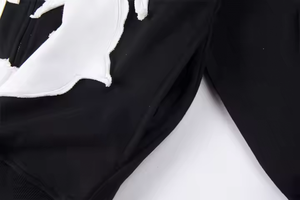 Sweat à capuche intégral SS25 Glo Gang pour homme et femme, broderie en strass, fermeture éclair, 100% coton, décontracté, hiver, capuche, uni, tissu en molleton 450GSM - Product Image 5