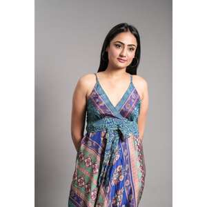 Vestido vintage de seda, vestido de verano para mujer, vestido sin espalda, ropa de playa - Product Image 6