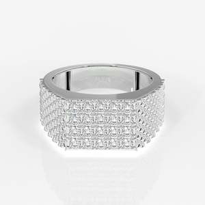 Luxe Heritage Men's 18K Yellow Gold <b>Ring</b> Lab Grown Diamond Cluster <b>Fine</b> Jewelry with Rhodium Plating Hip-hop Style Everyday Wear - Product Image 5