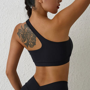 Sujetador de Top corto de un hombro personalizado de alta calidad para mujer, ropa deportiva de moda para gimnasio y fitness - Product Image 5