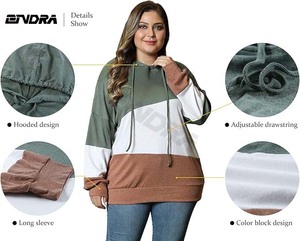 Sweat à capuche surdimensionné pour les grandes tailles Vêtements de sport chauds et confortables en plusieurs couleurs pour le printemps et le temps froid - Product Image 5