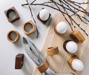 Anneaux de serviette en bois modernes écologiques sculptés sur mesure, porte-serviettes de luxe pour les fêtes et les restaurants, de F S INTERNATIONAL - Product Image 5