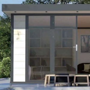 EasyGreen Série G 4x5M Maison en <span class=keywords><strong>bois</strong></span> WPC Aluminium/Verre Design moderne personnalisable Matériaux durables Atelier Entrepôt - Product Image 1